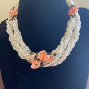 Freshwater Elegant Pearl Twisted Multi strand Necklace
